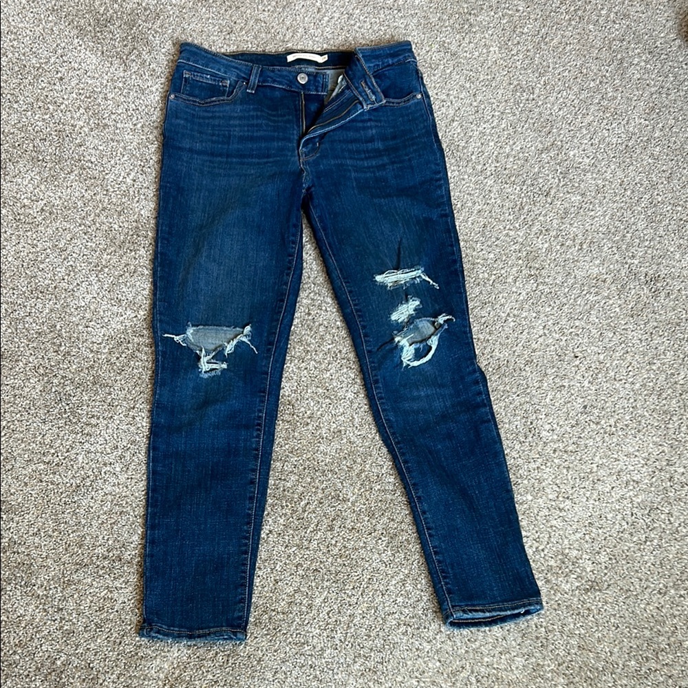 Levi's Blue Distressed Jeans